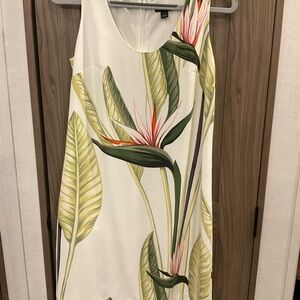 Ann Taylor Sleeveless Floral ZIP Back Dress Womens Size 0